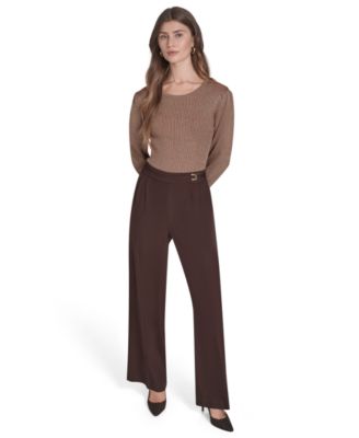 Women's Mid Rise Wide Leg Trousers