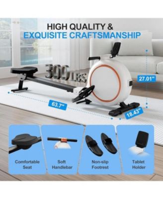 Adjustable 32-Level Magnetic Resistance Long Slide Rail Smart Rowing Machine with PitPat App