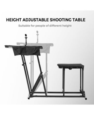 Foldable Shooting Bench with Adjustable Height Table