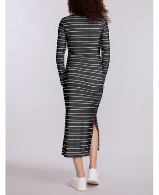 Maternity Square Neck Rib Knit Long Sleeve Bodycon Maxi Dress - Motherhood