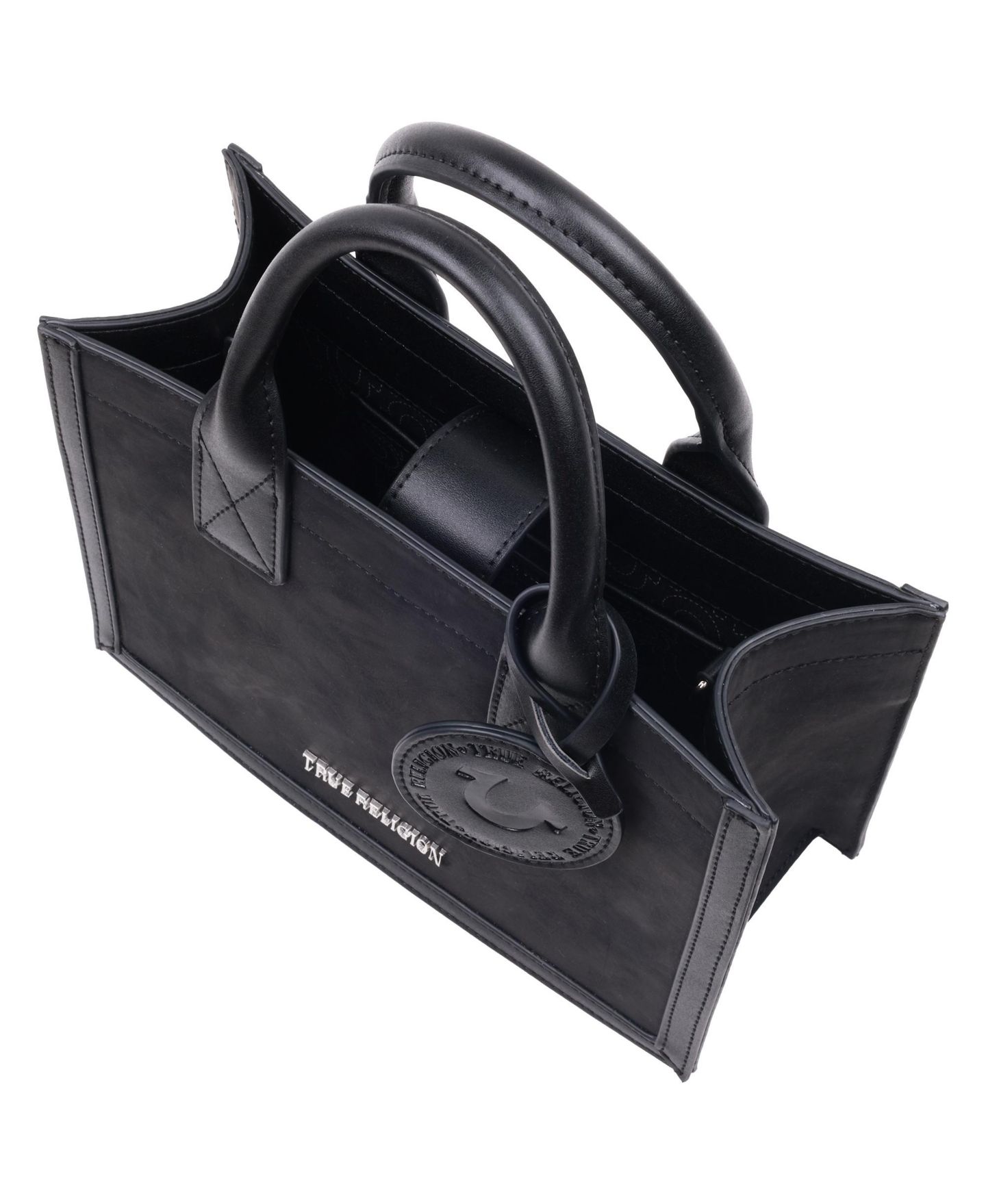 Женская сумка True Religion Suede PU Box Tote with Logo Tag, цвет: Чёрный — фото 6