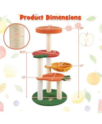 Multi-level Cat Tree Cute Fruit World Cat Tower w/ Fruit-shaped Platforms
