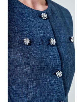 Women's Textured Fabric Long Vest