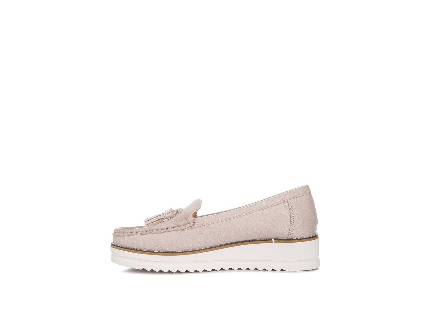 Женские туфли London Rag Daiki Platform Lug Sole Tassel, цвет: Бежевый замшевый — фото 6