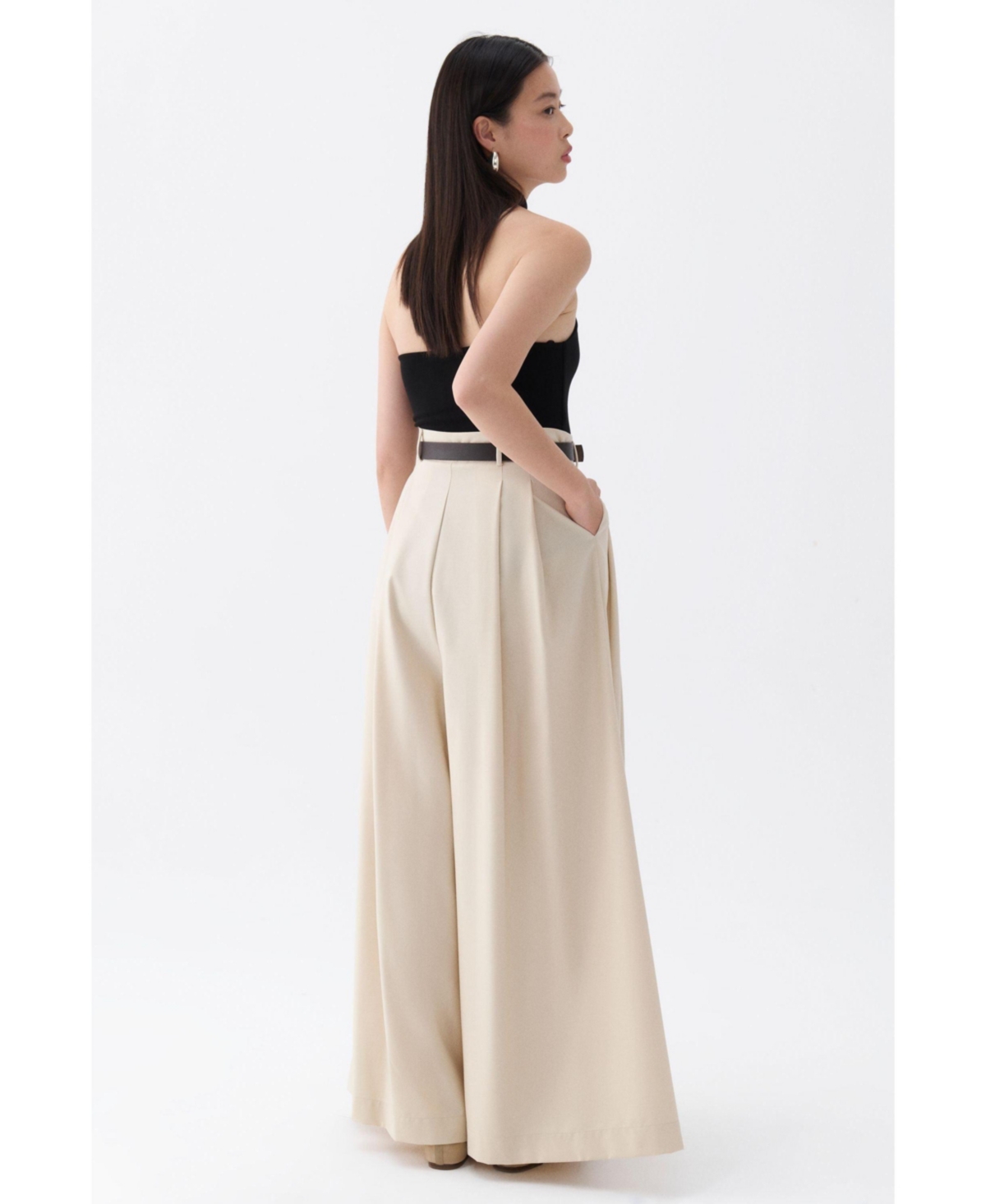 Nocturne Women's Belted Palazzo Trousers