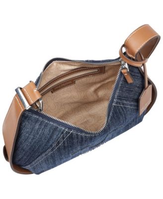 Denim Raised Horseshoe Hobo