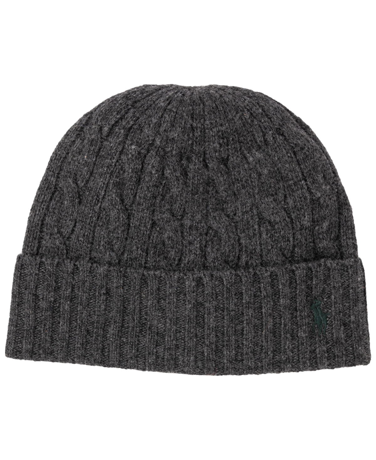 Polo Ralph Lauren Wool Blend Cable Knit Beanie Hat In Black