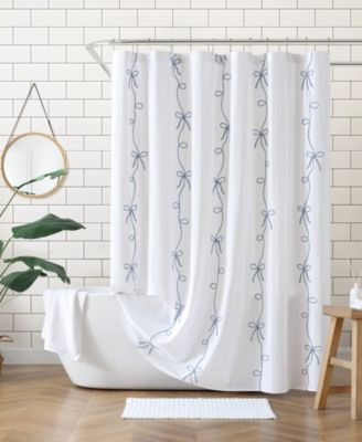 Sasha Bows Cotton Shower Curtain, 72" x 72"