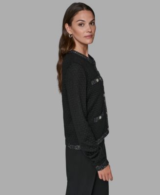 Women's Crewneck Textured Cardigan