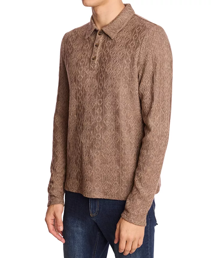 Men's Long Sleeve Polo Sweater - thumbnail 3