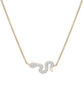 Wrapped - Diamond Snake Necklace (1/6 ct. t.w.) in 10K Yellow Gold