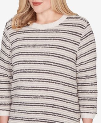 Calm Luxe Eyelash Striped Knit Top