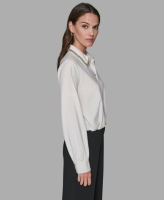 Women's Sparkle Collar Top