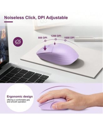 Wireless Mechanical Keyboard and Mouse - 2.4Ghz Cordless, Low-Profile Red Switch,98-Key Compact Slim 96% Keyboard for Windows/MacOS PC Laptop,Lavender