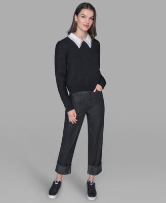 Women's Contrast Collar Sweater