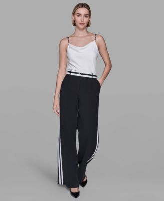 Women's High-Rise Contrast Band Pants