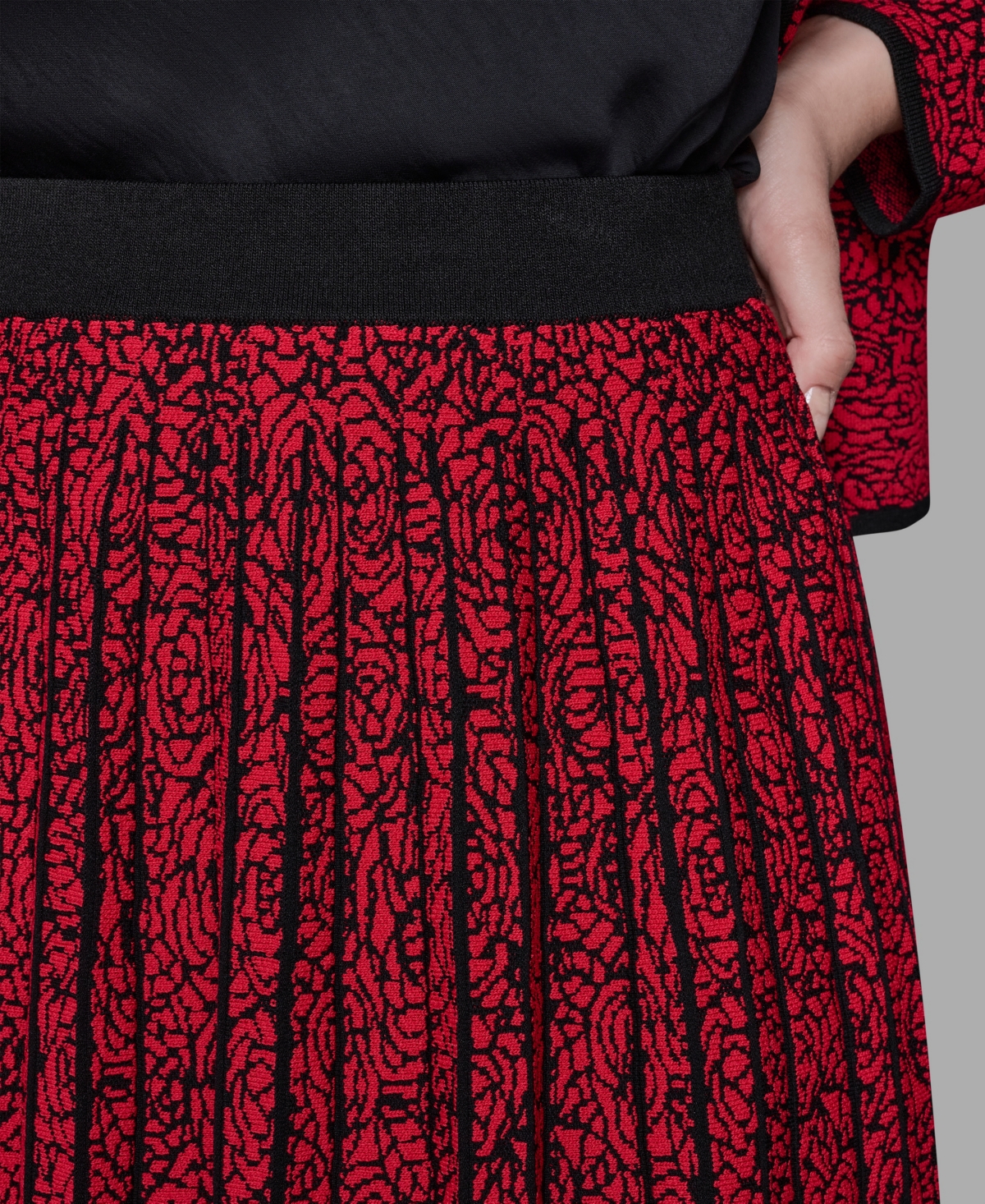 Karl Lagerfeld Paris Women's Pull-On Pleated Sweater Skirt