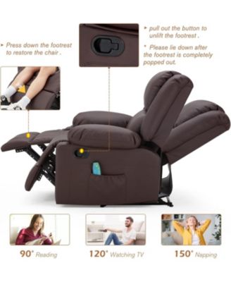 Loveseat Recliner with Heat&Massage Function, RV Couch Wall-Hugger Reclining Sofa