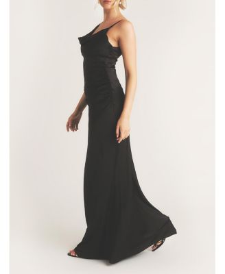 Cowl Front Asymmetric Bridesmaid Dress