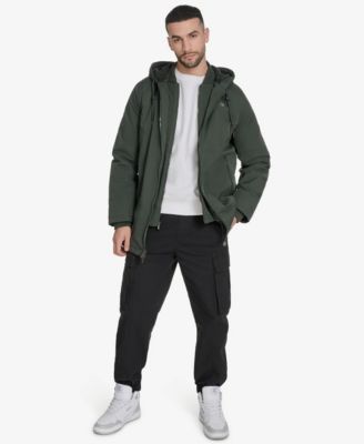 Men's 3/4 Lenth Hooded Jacket with Bib