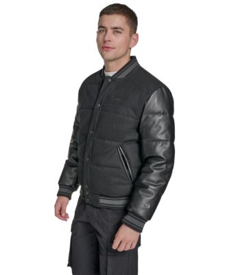 Men's Wool Blend Quilted Puffer Jacket