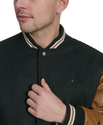 Men's Mixed Media Varsity Jacket
