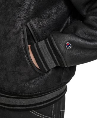 Men's Faux Shearling Varsity Jacket