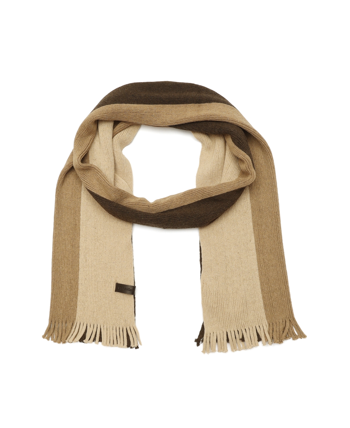 Calvin Klein Men's Gradient Stripe Raschel Scarf In Brown