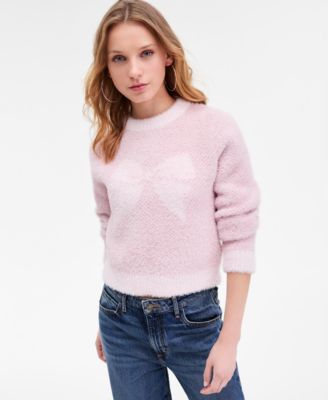Women's Crewneck Bow Jacquard Sweater