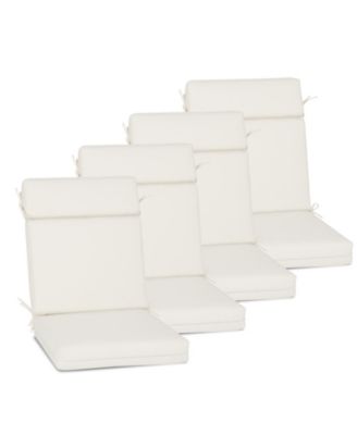 Outdoor Dining Chair Cushion Set, 37"x20"x2.8" High back cushion with Ties and Zipper, Set of 4
