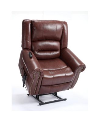  1 Pc  Faux Leather Heat Dual Motor Massage Power Lift Recliner Chair