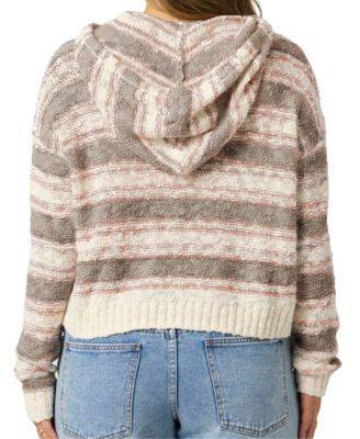 Juniors' Jayne Long Sleeve Striped Skimmer Hoodie