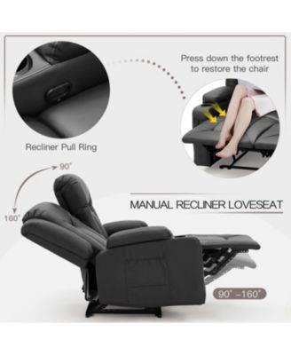 Loveseat Recliner with Cup Holders&Side Pockets