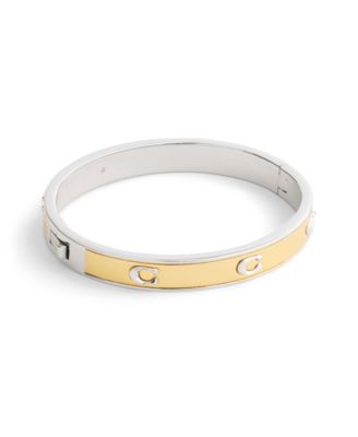 Two-Tone Signature C Bangle Bracelet