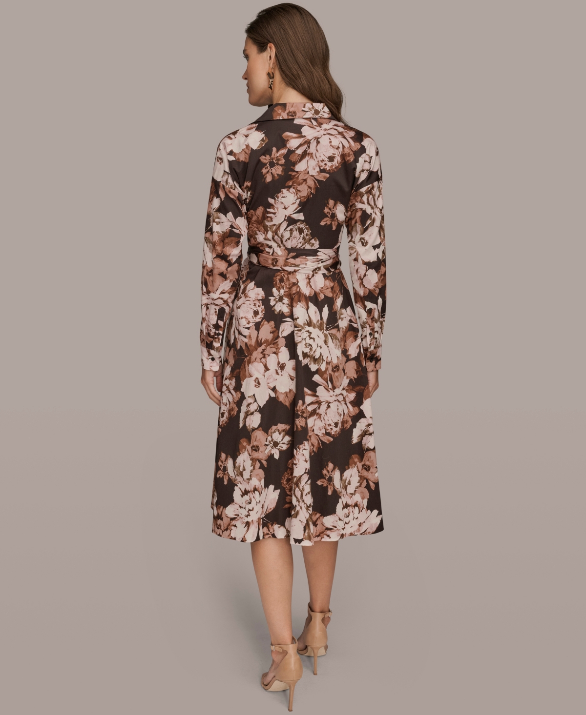 Donna Karan New York Women's Collared Neck Midi Dress