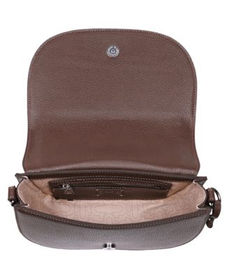 Studded Horseshoe Suede Flap Crossbody