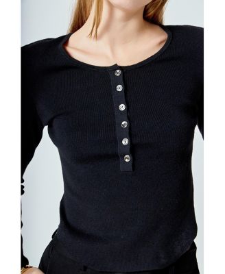 Women's Shoulder Pad Knit Top