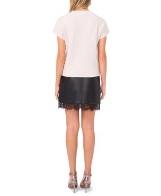 Women's Lurex Short Sleeve Sweater