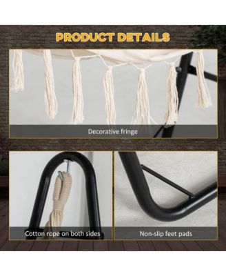 Outsunny Freestanding Hammock Chair with Stand  Storage Pocket
