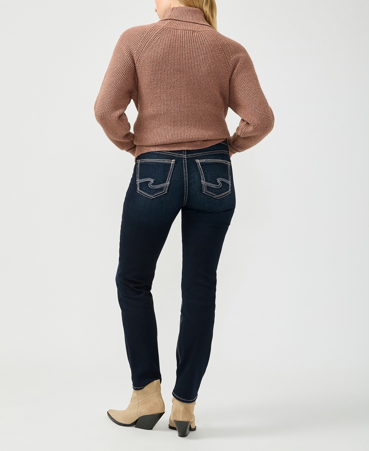 Silver Jeans Co. Women's Suki Mid Rise Curvy Fit Straight