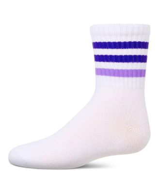 Little Girls Two Tone Varsity Stripe Crew Socks