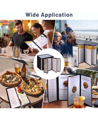 30 Pcs Menu Covers 8.5x11" 3 Page 6 View & 4.25x11" Half Page Wine List
