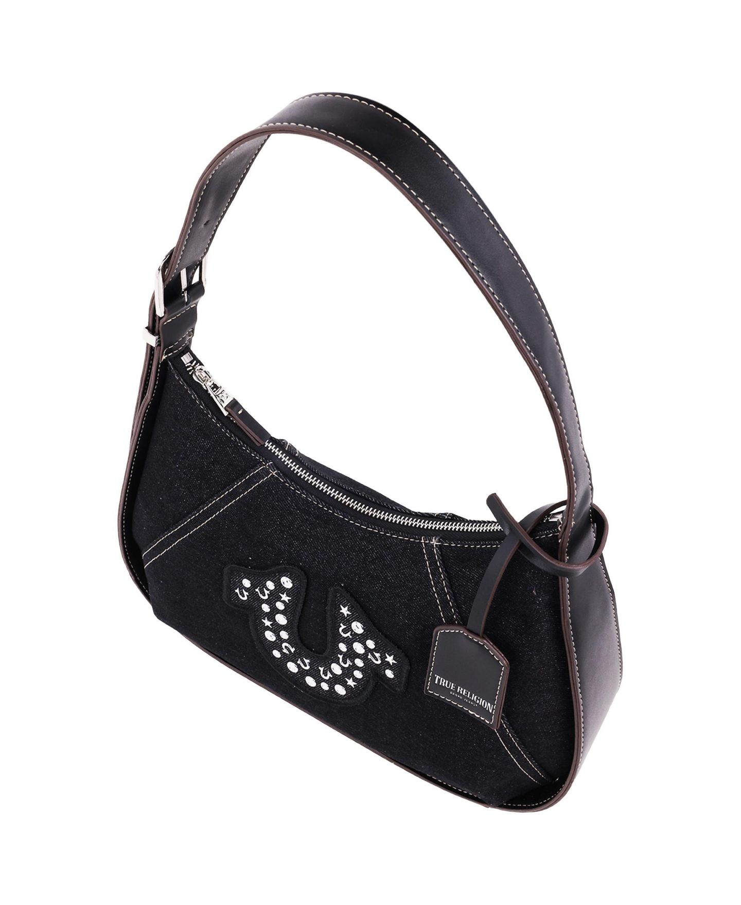 Женская сумка True Religion True Religon Strudded logo Denim Hobo, цвет: Чёрный — фото 5