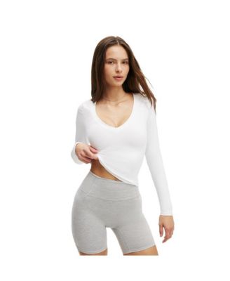 Women's Active Ultra Soft Plunge Front Long Sleeve