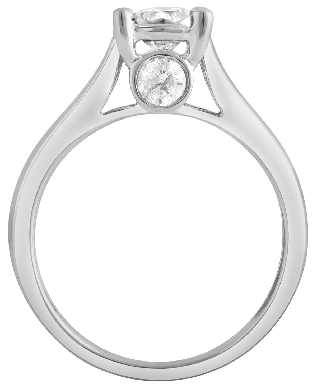 Macy's Certified Diamond Ring (1 Ct. T.w.) In 14k White Gold In Silver