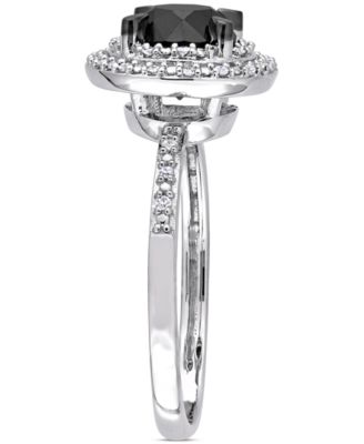 Black and White Diamond Double Halo Engagement Ring (1-5/8 ct. t.w.) in 14K White Gold or 14K Rose Gold