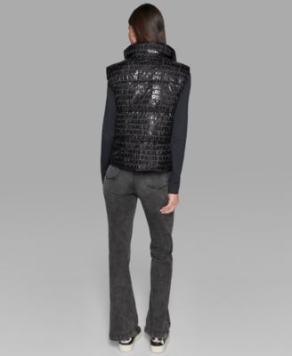 Women's Collared Front Zip Puffer Vest