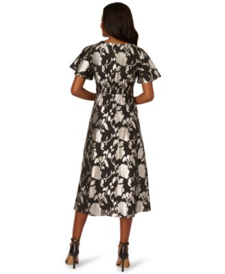 Women's Burnout Chiffon Midi Dress