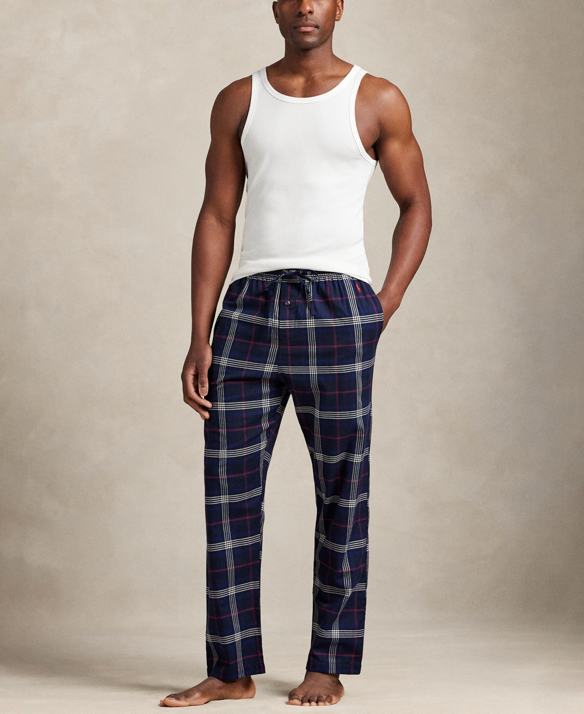 Polo Ralph Lauren Men's Flannel Single-button Fly Pajama Pants In Blue