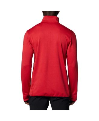 Men's Red Georgia Bulldogs Park View Grid Fleece Omni-Wick Half-Zip Jacket